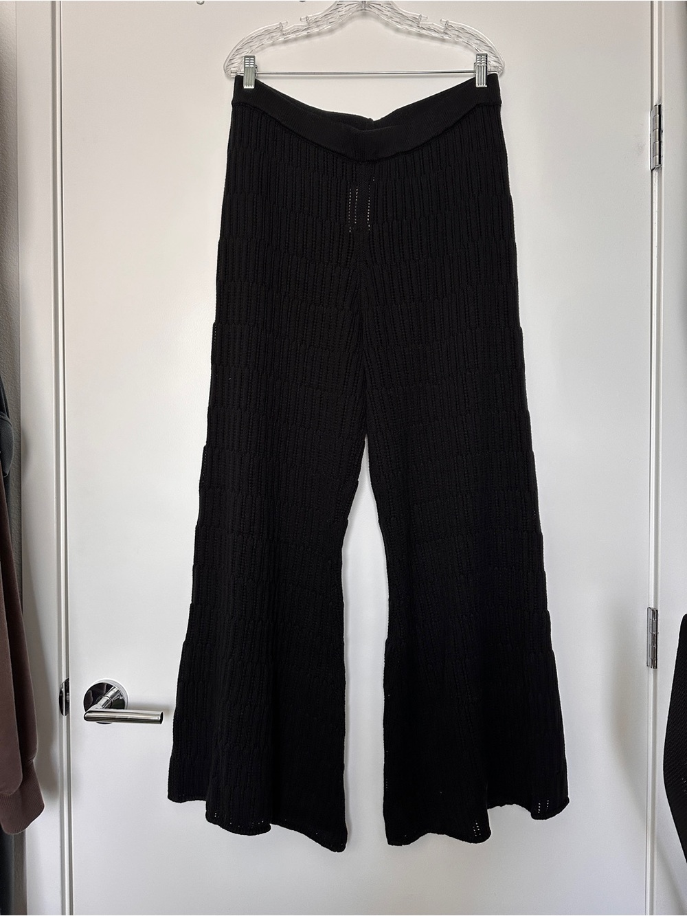 Marine Layer Black Wide-Leg Knit Pants